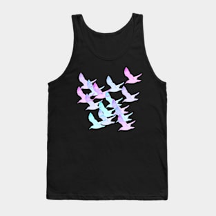 Seagulls (Translucent Gardient from Cyan to Magenta) Tank Top